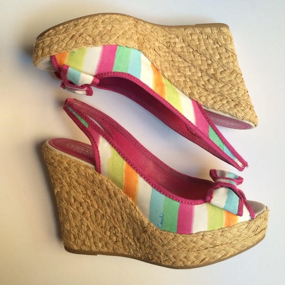 Coach 'Grace' Watercolor Wedge Sandals