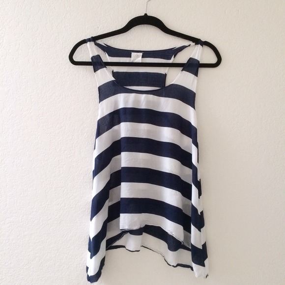 NAVY STRIPED TANK TOP