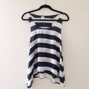 NAVY STRIPED TANK TOP