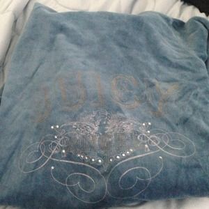 Beautiful blue juicy sweater and earrings