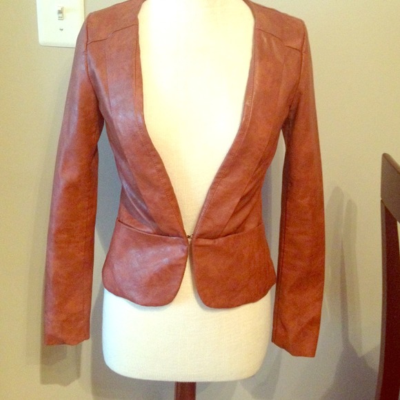 c. luce Jackets & Blazers - 🎉SALE!! C. Luce brown vegan leather fitted jacket