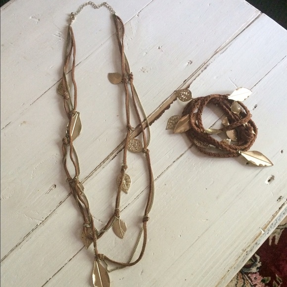 Boho Hippie Necklace Charm Bracelet Set - Picture 2 of 4