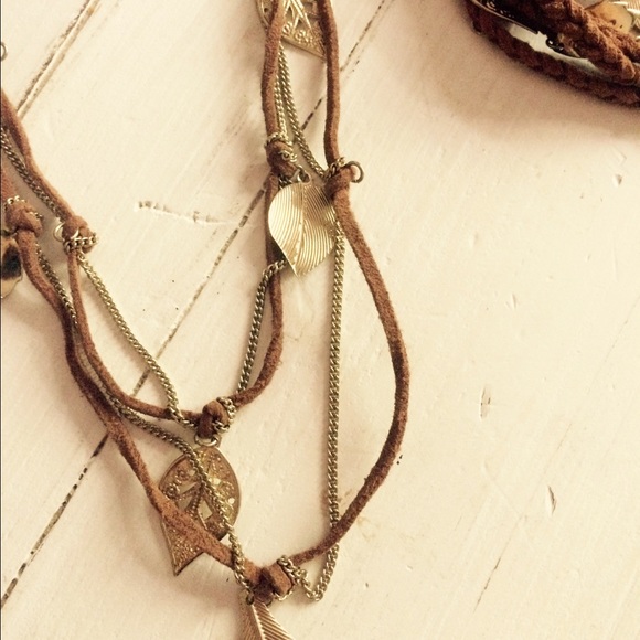 Boho Hippie Necklace Charm Bracelet Set - Picture 3 of 4