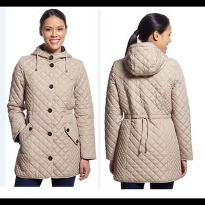Weatherproof quilted long coat (new)