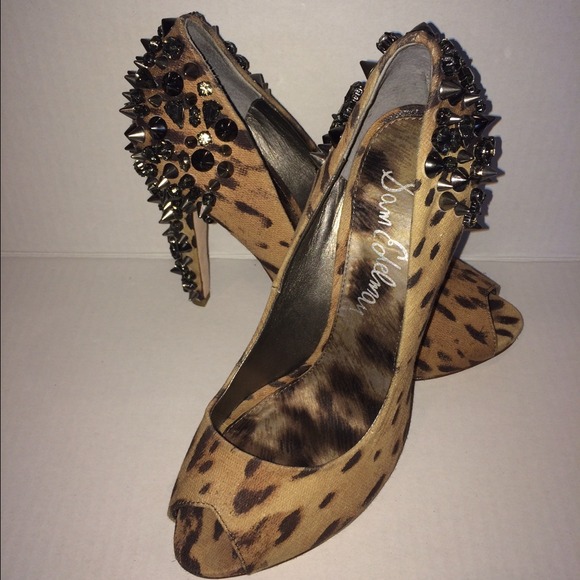 Sam Edelman Shoes - Sam Edelman leopard print studded heels