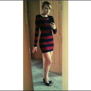 JUST REDUCED! blue and red striped sweater dress