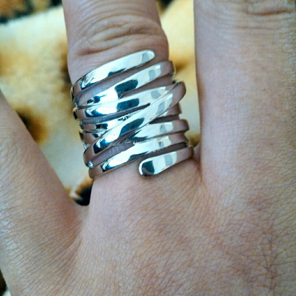 Silver wrap around ring