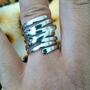 Silver wrap around ring
