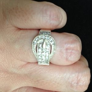 💯 Sterling Silver Buckle Ring Sz 5-6 see pics