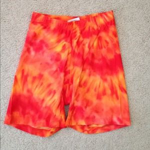 Tie dye spandex shorts