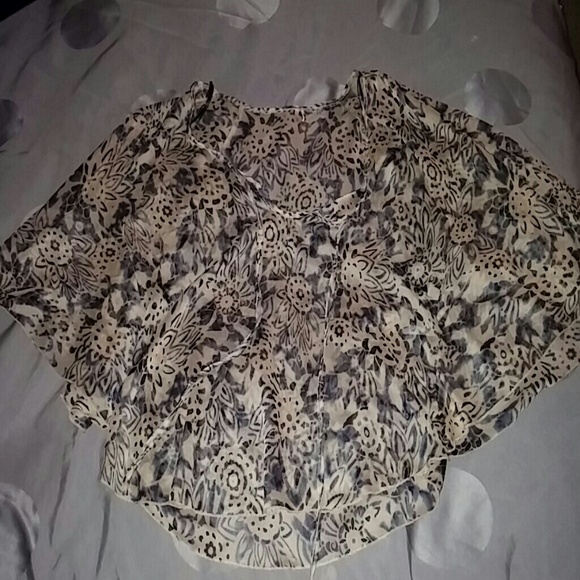 Chiffon poncho style blouse