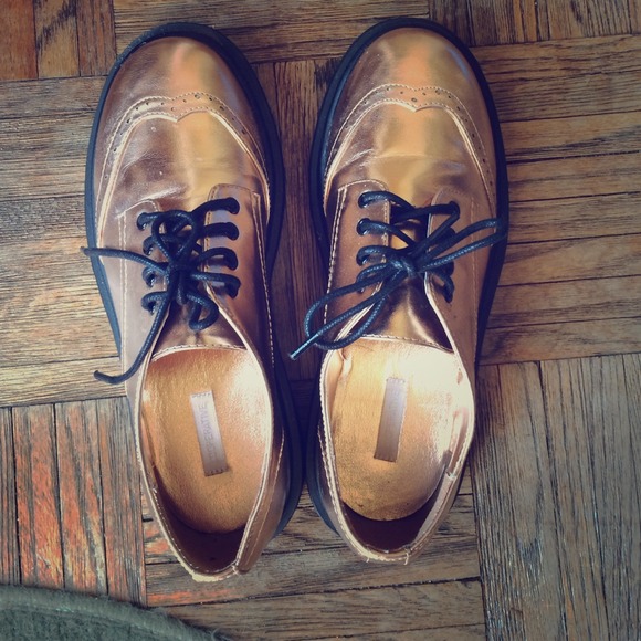 Gold holographic Oxfords