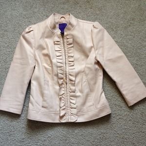Pleather jacket with 3/4 length sleeves
