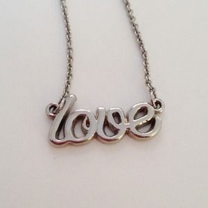 Silver "love" necklace