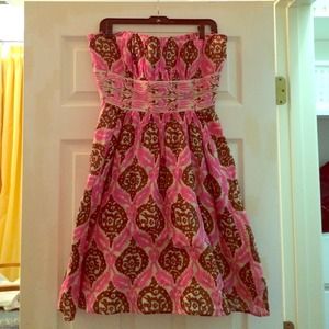 Strapless ikak anthropologie summer dress