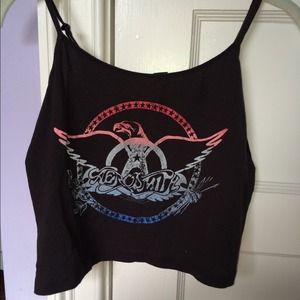 Black cropped tank top