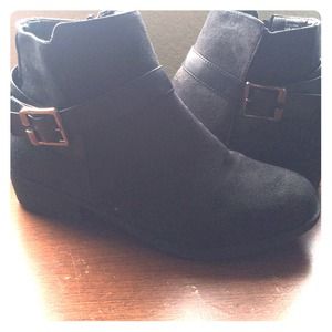 Black suede boots