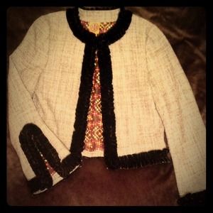 ✨❗️SOLD❗️✨Tory Burch Tweed & Velvet Jacket