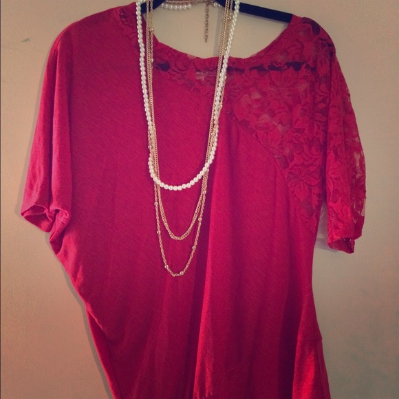 Red, lace sexy top!
