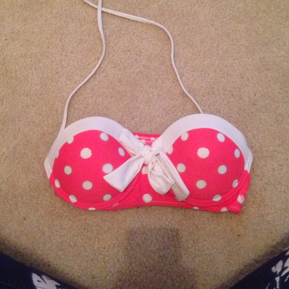 🐠traded🐠Neon pink polka for bustier bikini top