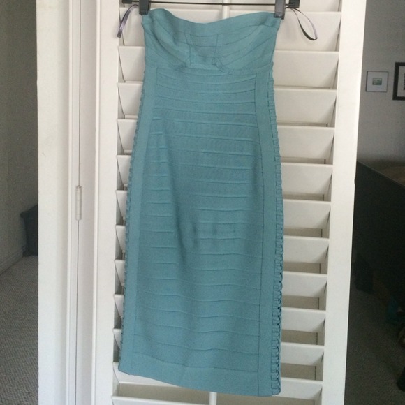 Lovely strapless Herve Leger bandage dress in XS.