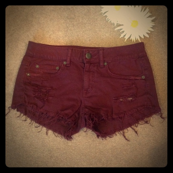 American Eagle Low Rise Destroyed Shorts