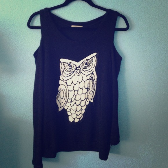 sequined owl sweater