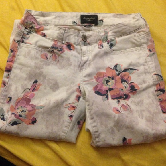 Floral American Eagle jeggings