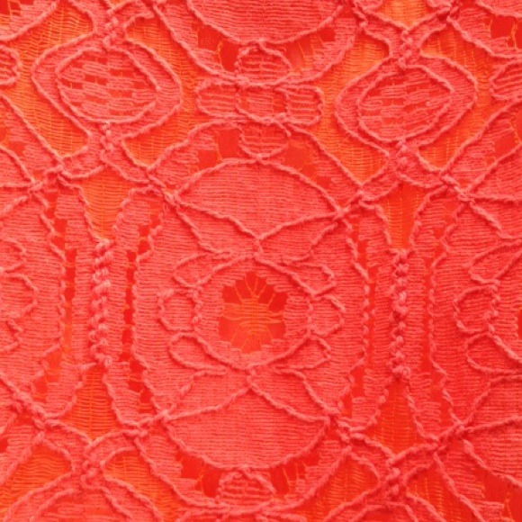 ❌SOLD❌ Orange Crochet Lace Shift Dress - Picture 4 of 4