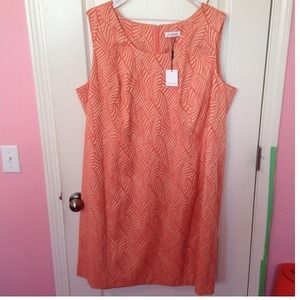 Calvin Klein peach and and nude dress