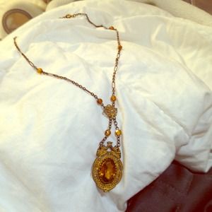 Vintage necklace-gorgeous citrine color gems