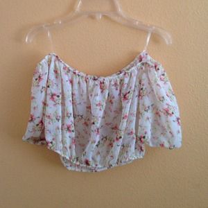 Flowery off shoulder crop top