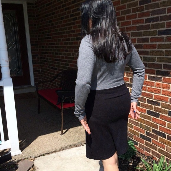 Grey & Black Sweater Dress - Picture 3 of 4