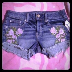 Floral Jean Shorts