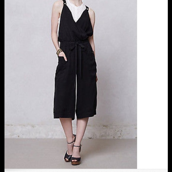 ANTHROPOLOGIE UTILITY-STYLE BLACK JUMPSUIT