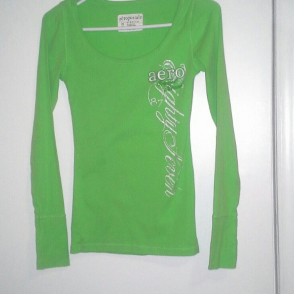 Lime Green Aeropostale Long Sleeve Tee