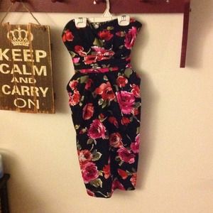 Gorgeous black and flowered dress