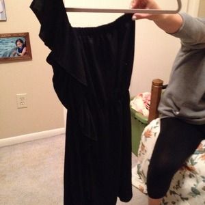 One shoulder black summer dress!