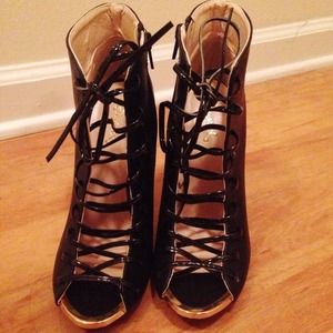 Black Lace Up Booties