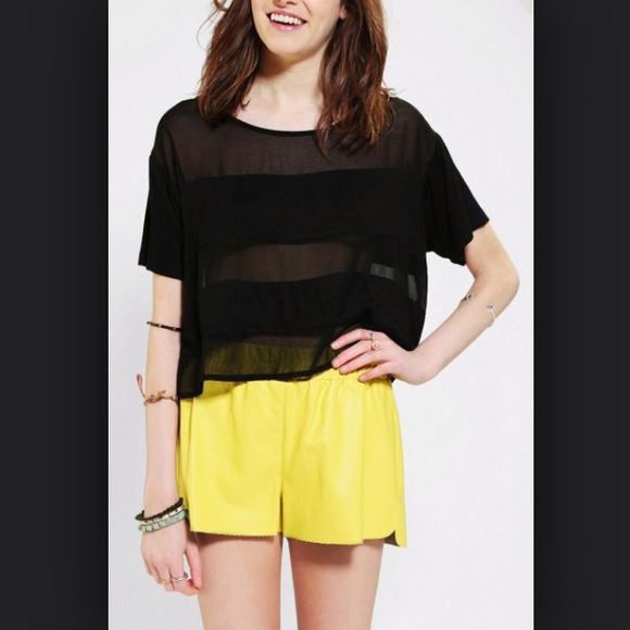 glamorous Tops - Urban Outfitters Mesh Boxy Cropped Top.