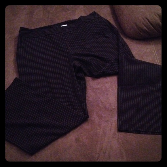 Plus Size 20W Dress Pants with Pink Pinstripe