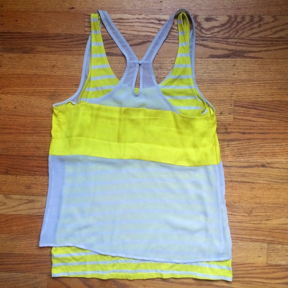 🌴BUNDLED🌴Express Sheer and Striped Yellow Top - Picture 2 of 3