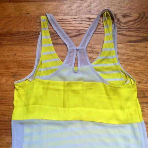 🌴BUNDLED🌴Express Sheer and Striped Yellow Top - Picture 3 of 3