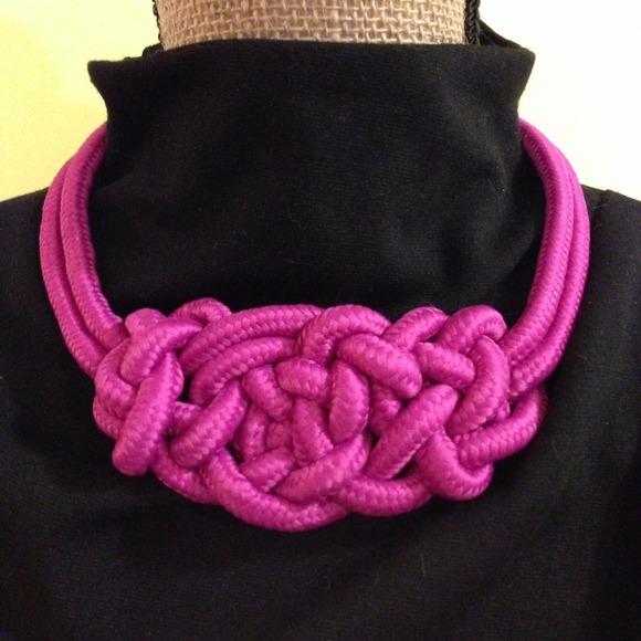 ! FLASH SALE ! Purple Knotted Statement Necklace