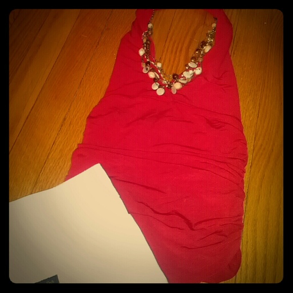 BCBG Max Azria Red Halter Top