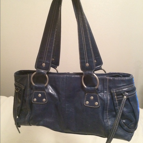 Kenneth cole reaction blue leather handbag