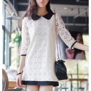 ❌ SOLD cute peter pan collar spring mini dress