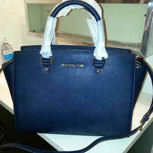 LOWEST PRICE Authentic Michael Kors Navy Selma