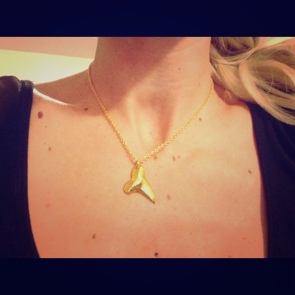 Gold shark tooth necklace🌟