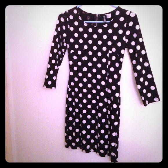 H&M black and white polka dot dress